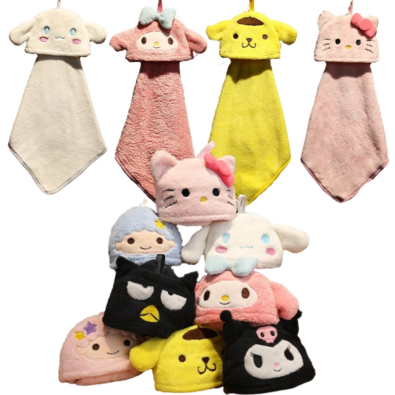 Cute Kawaii Cartoon Kuromi Mymelody Cinnamorol Onpompurin Kittys XO Coral Fleece Hand Towel Hanging Thick Absorbent Kids Towel
Cute Kawaii Cartoon Kuromi Mymelody Cinnamorol Onpompurin Kittys XO Coral Fleece Hand Towel Hanging Thick Absorbent Kids Towel
