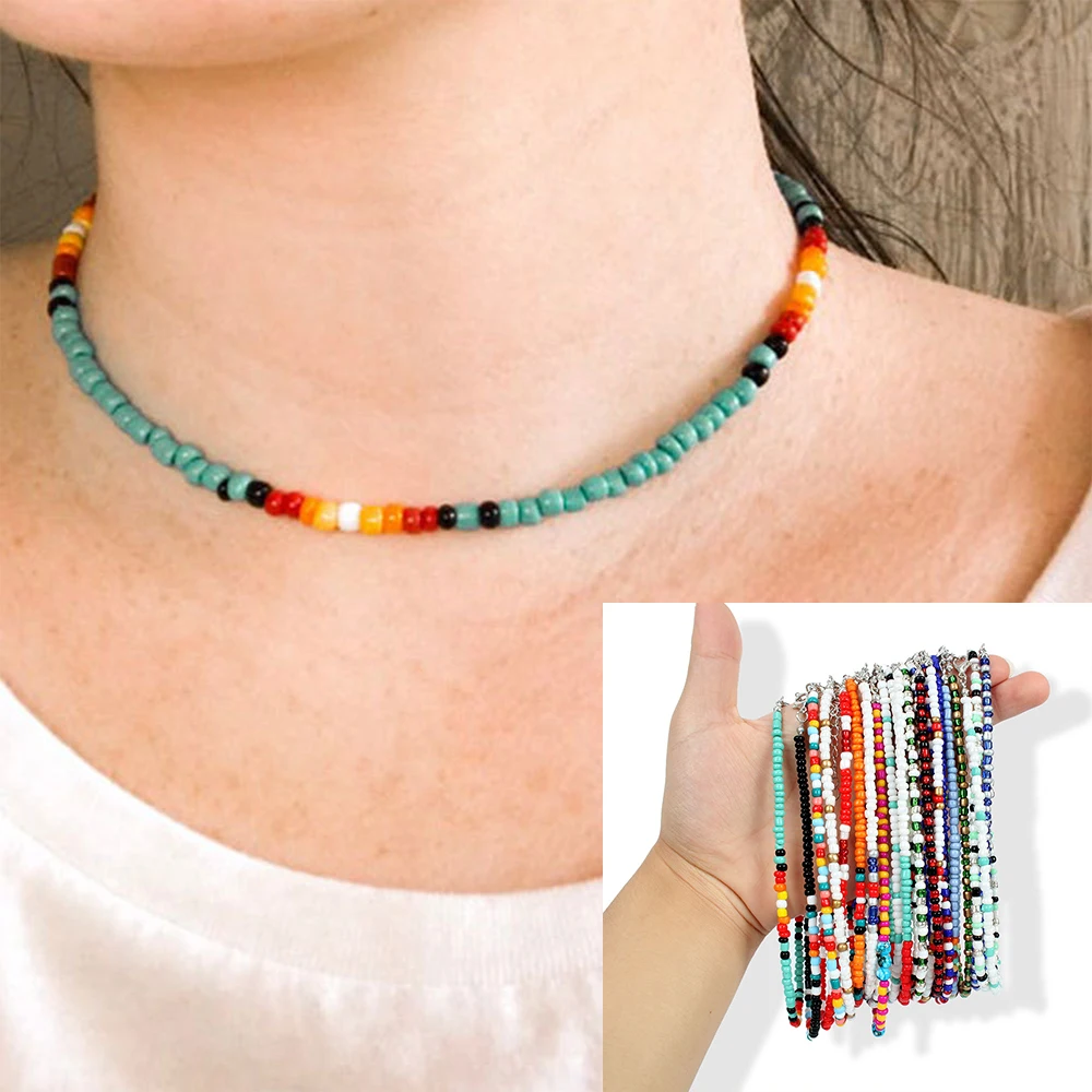 New color rice bead imitation pearl fashion fashion fashion Bohemia style spring and summer women's collarbone necklace wholesal 
New color rice bead imitation pearl fashion fashion fashion Bohemia style spring and summer women's collarbone necklace wholesal