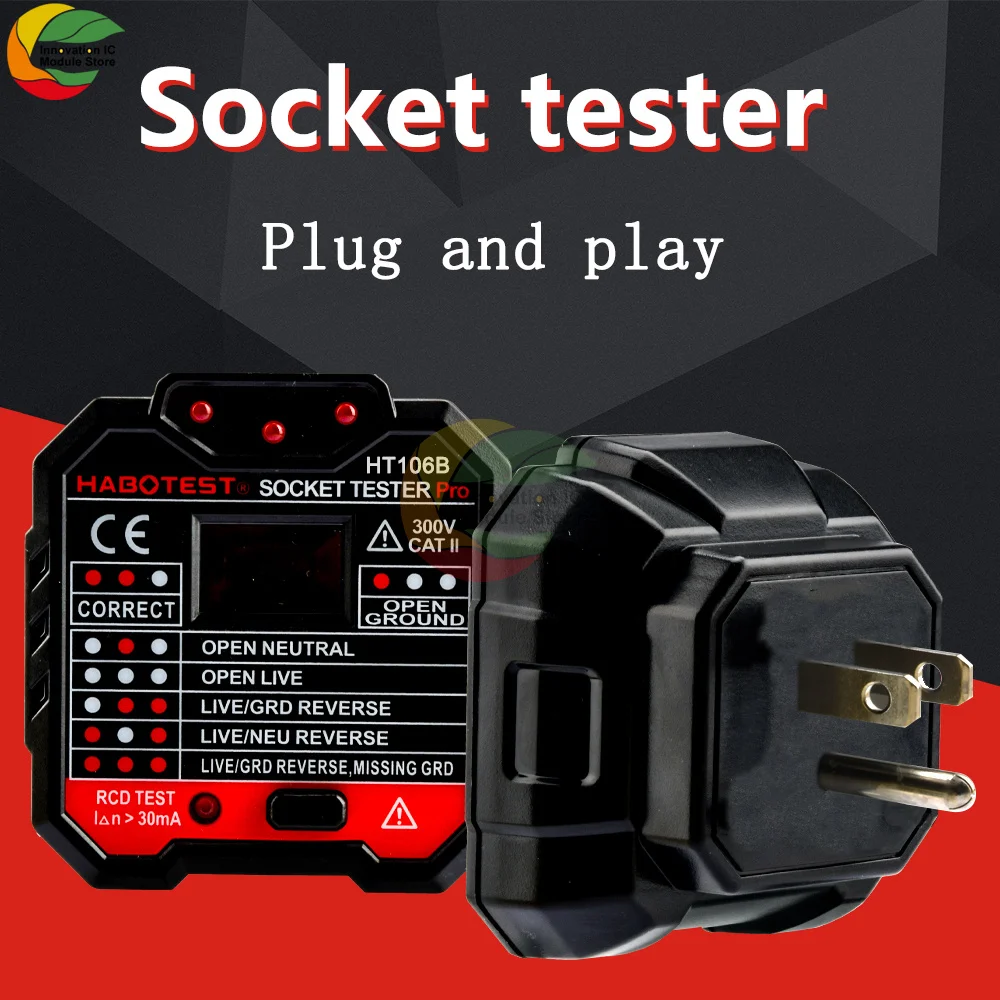 Habotest Socket Tester Pro Voltage Test RCD 30mA Socket Detector UK EU Plug Ground Zero Line Plug Polarity Phase Check
Habotest Socket Tester Pro Voltage Test RCD 30mA Socket Detector UK EU Plug Ground Zero Line Plug Polarity Phase Check