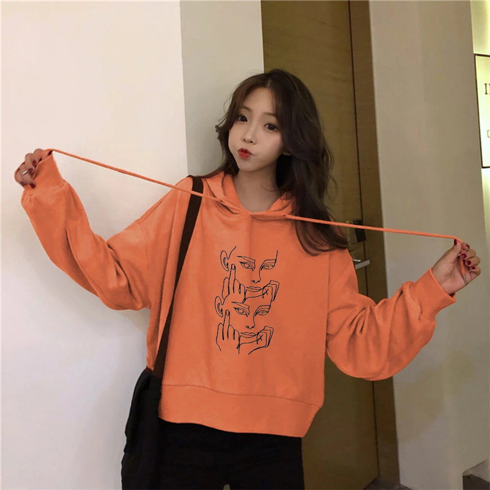 Kpop Crop Top Hoodies for Teen Girls Personality Sweatshirt Female Art Print Cotton Thin Top 90s Ulzzang Cropped Cool Streetwear
Kpop Crop Top Hoodies for Teen Girls Personality Sweatshirt Female Art Print Cotton Thin Top 90s Ulzzang Cropped Cool Streetwear