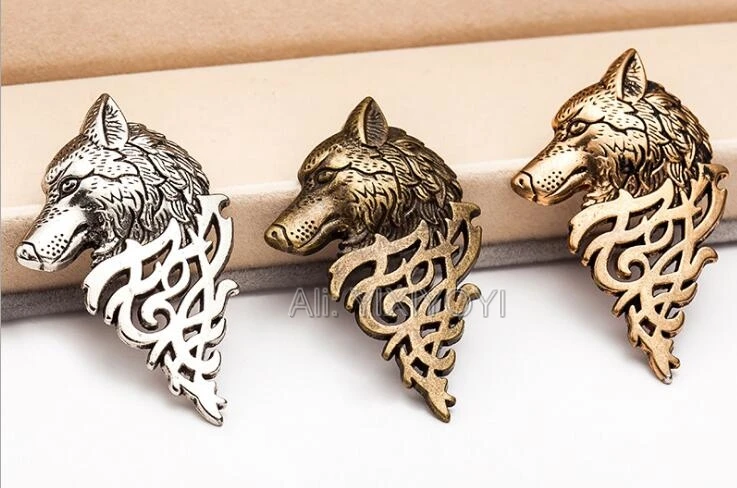 Charming Vintage Men Punk Wolf Badge Brooch Lapel Pin Shirt Suit Collar Jewelry Brooches Gift For Summer Wear Nice | Украшения и