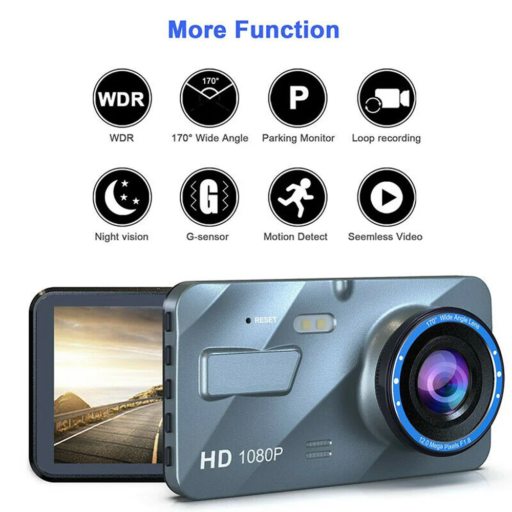 4" 2.5D HD 1080P Dual Lens Car DVR Video Recorder Dash Cam Smart G-Sensor Rear Camera 170 Degree Wide Angle Ultra HD Resolution
4" 2.5D HD 1080P Dual Lens Car DVR Video Recorder Dash Cam Smart G-Sensor Rear Camera 170 Degree Wide Angle Ultra HD Resolution