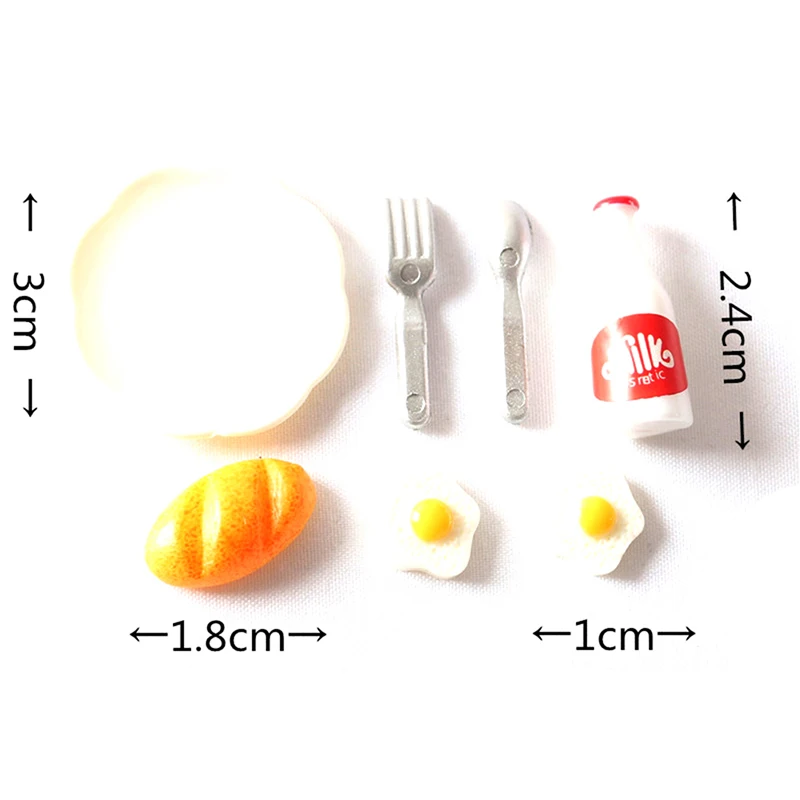 

Красочный 1 комплект 1/12 миниатюрный кукольный домик кухня еда яйца молоко хлеб для детей ролевая игра посуда