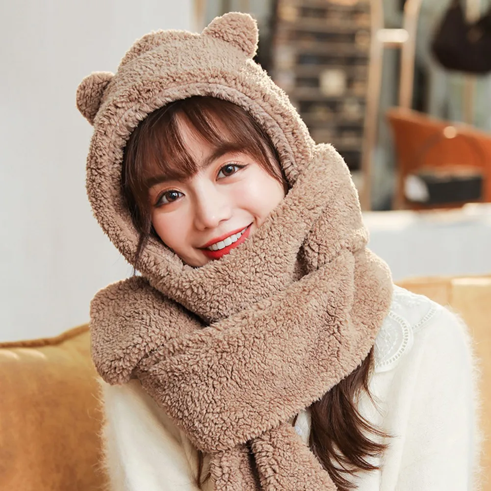 Women Cute Bear Ear Hat Scarf 2021new Winter Novelty Female Caps Warm Casual Plush Hats Girl Fleece Hats Present
Women Cute Bear Ear Hat Scarf 2021new Winter Novelty Female Caps Warm Casual Plush Hats Girl Fleece Hats Present