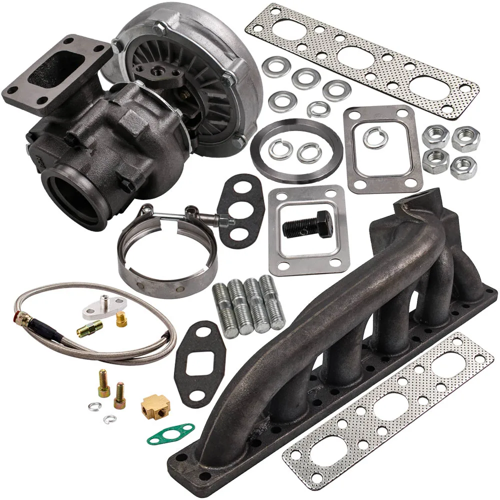 Universal Turbo Charger T3T4 T3 T4 .63 AR Manifold Oil Cooling Feed Line for BMW E36 E46 320i 320Ci M52TUB20 6 Cylinder
Universal Turbo Charger T3T4 T3 T4 .63 AR Manifold Oil Cooling Feed Line for BMW E36 E46 320i 320Ci M52TUB20 6 Cylinder