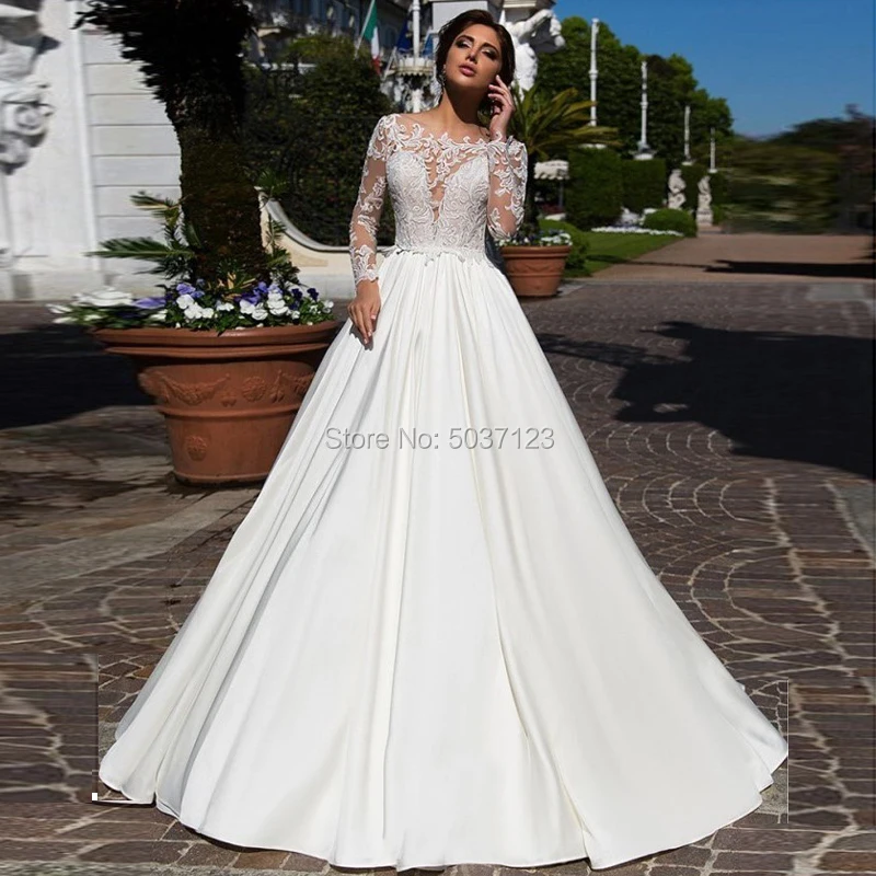Атласное Бальное Платье Vestido De Noiva, свадебные платья с длинными рукавами и кружевной аппликацией, свадебное платье в пол, Vestido de Noiva
Атласное Бальное Платье Vestido De Noiva, свадебные платья с длинными рукавами и кружевной аппликацией, свадебное платье в пол, Vestido de Noiva