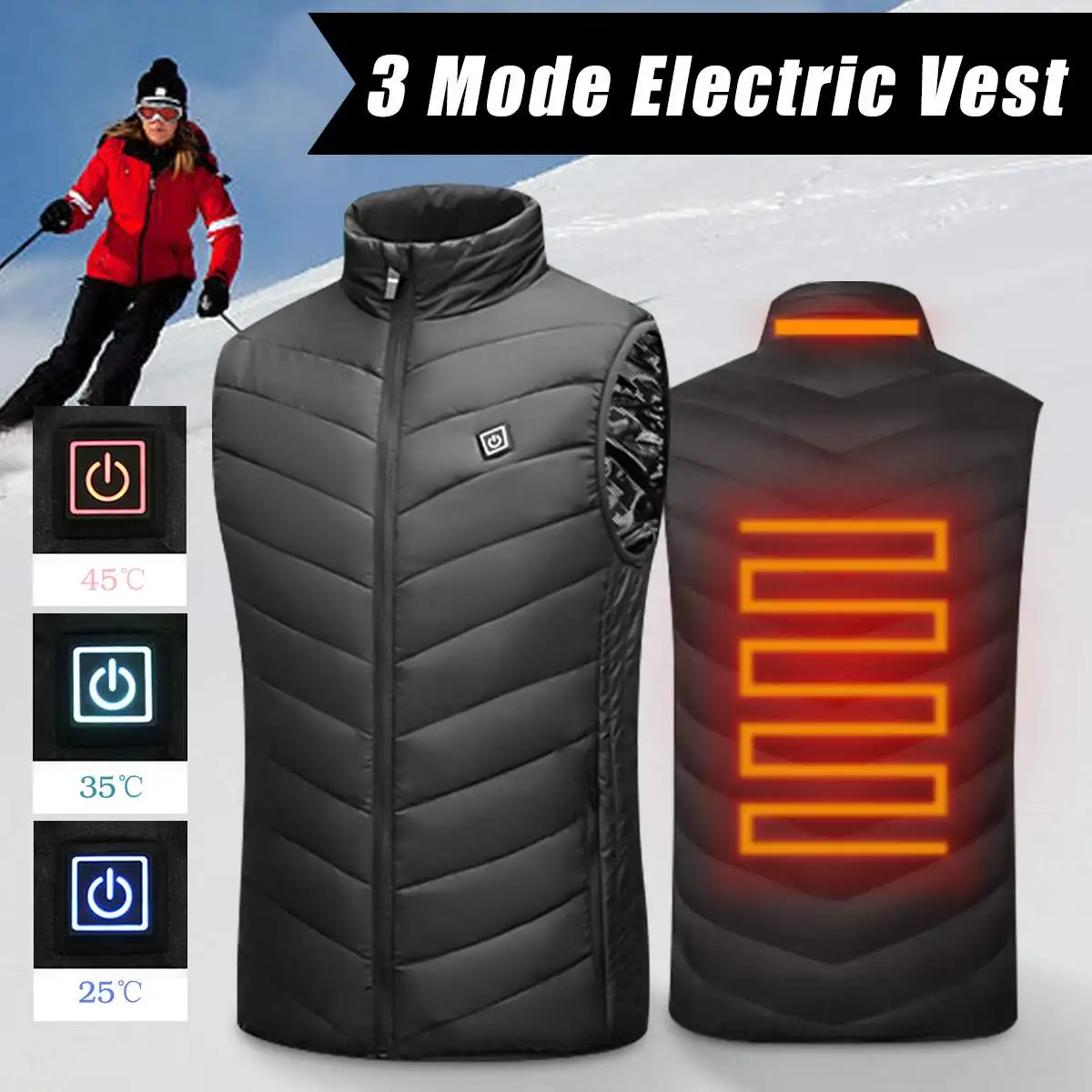 NEW Electric Heated Vest Heating Waistcoat Thermal Warm Clothing Feather Jacket Vest Heated Jacket Motorcycle Warm Winter Gear
NEW Electric Heated Vest Heating Waistcoat Thermal Warm Clothing Feather Jacket Vest Heated Jacket Motorcycle Warm Winter Gear
