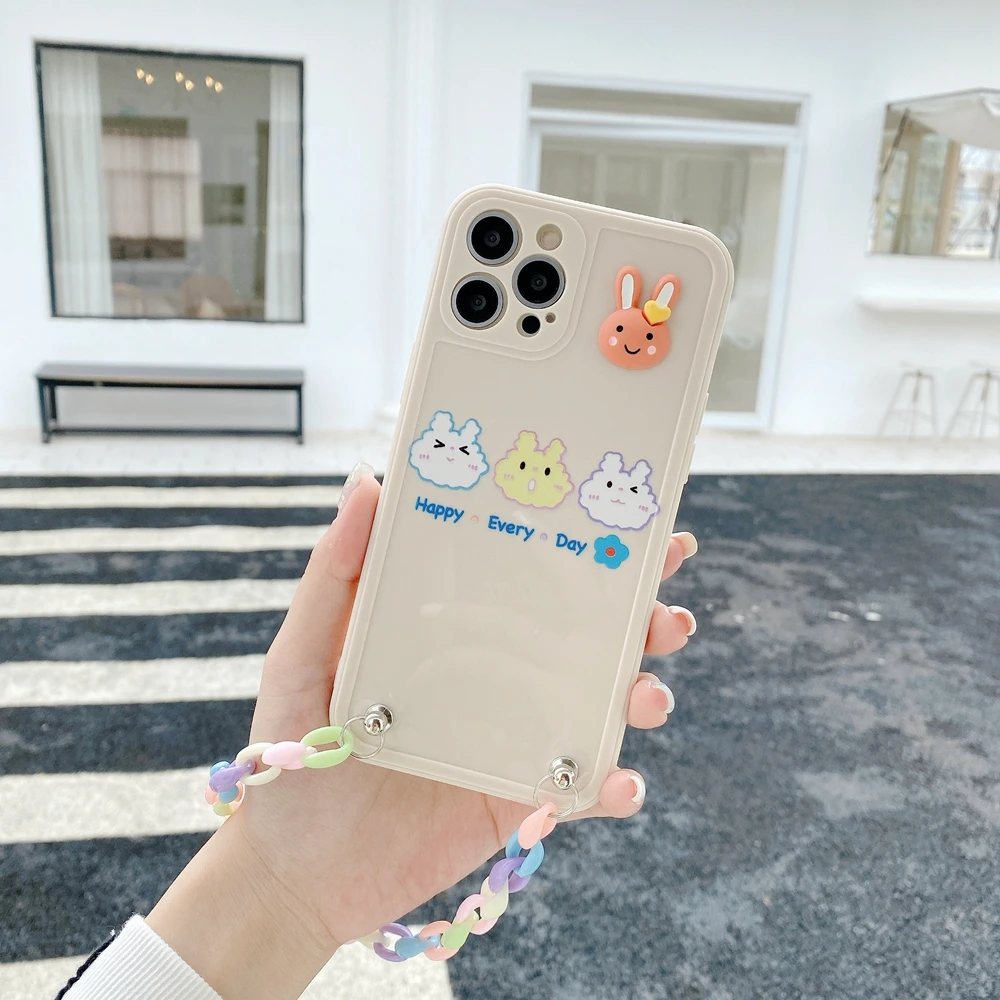 3D Cartoon Rabbit Girl's Phone Case for iPhone 12 11 Pro 11Pro Xs Max X Xr 7 8 Plus Colorful Bracelet Wrist Hand Chain TPU Cover
3D Cartoon Rabbit Girl's Phone Case for iPhone 12 11 Pro 11Pro Xs Max X Xr 7 8 Plus Colorful Bracelet Wrist Hand Chain TPU Cover