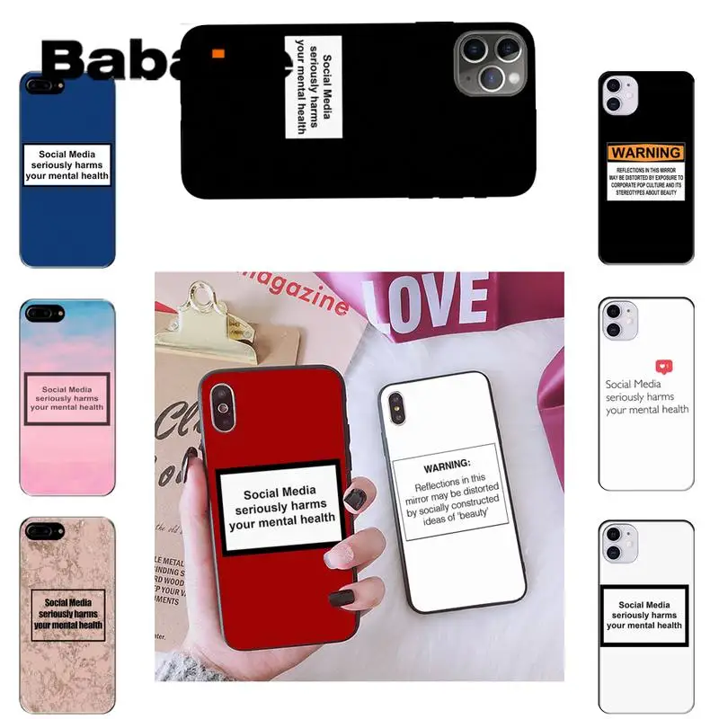Babaite social media seriously harms yourPhone Case For iPhone 8 7 6 6S Plus X XS MAX 5 5S SE XR 11 11pro promax 12 12Pro Promax
Babaite social media seriously harms yourPhone Case For iPhone 8 7 6 6S Plus X XS MAX 5 5S SE XR 11 11pro promax 12 12Pro Promax