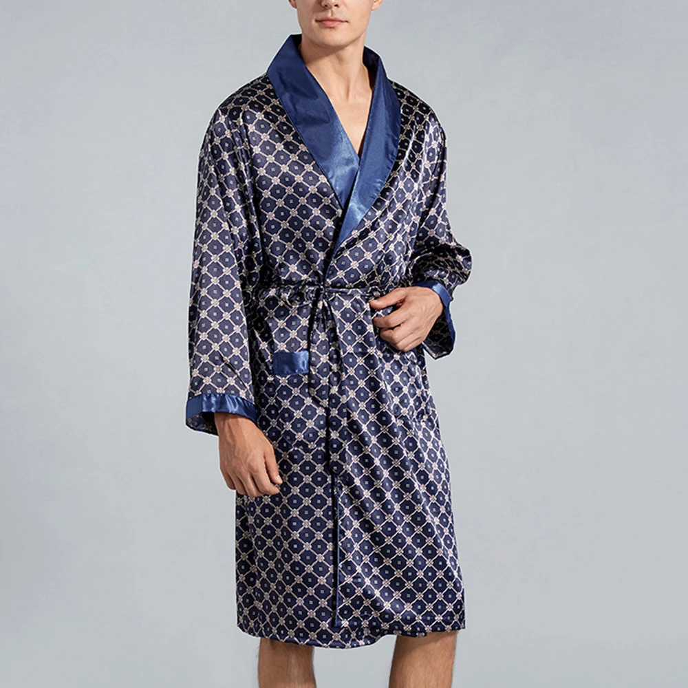 Mens Satin Silk Luxury Pajamas Kimono Bathrobe Robe Dressing Gown Pjs Loungewear Men's One-Piece Simulation Silk Nightgown
Mens Satin Silk Luxury Pajamas Kimono Bathrobe Robe Dressing Gown Pjs Loungewear Men's One-Piece Simulation Silk Nightgown