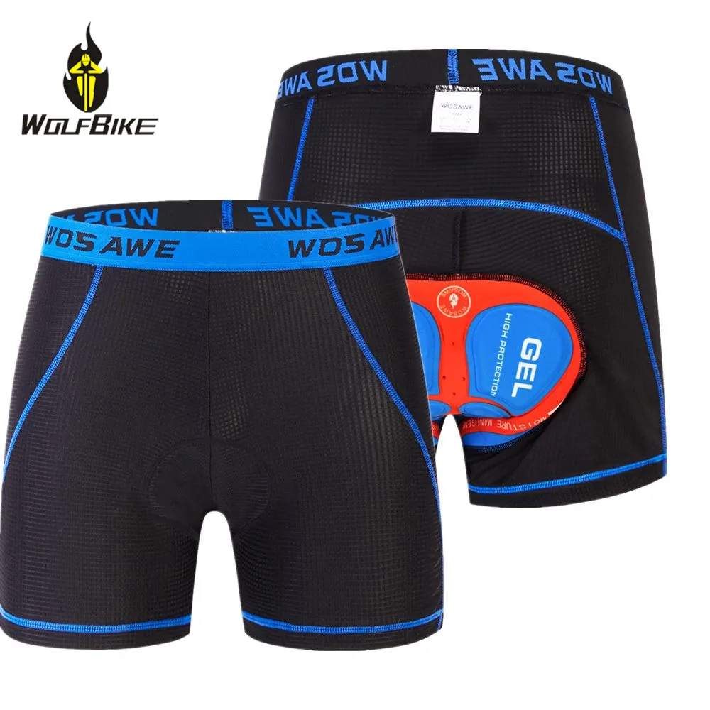 

WOSAWE Summer Breathable Men Cycling Shorts Shockproof Bicycle Underwear GEL Padded MTB Bike Riding Tight Underpants