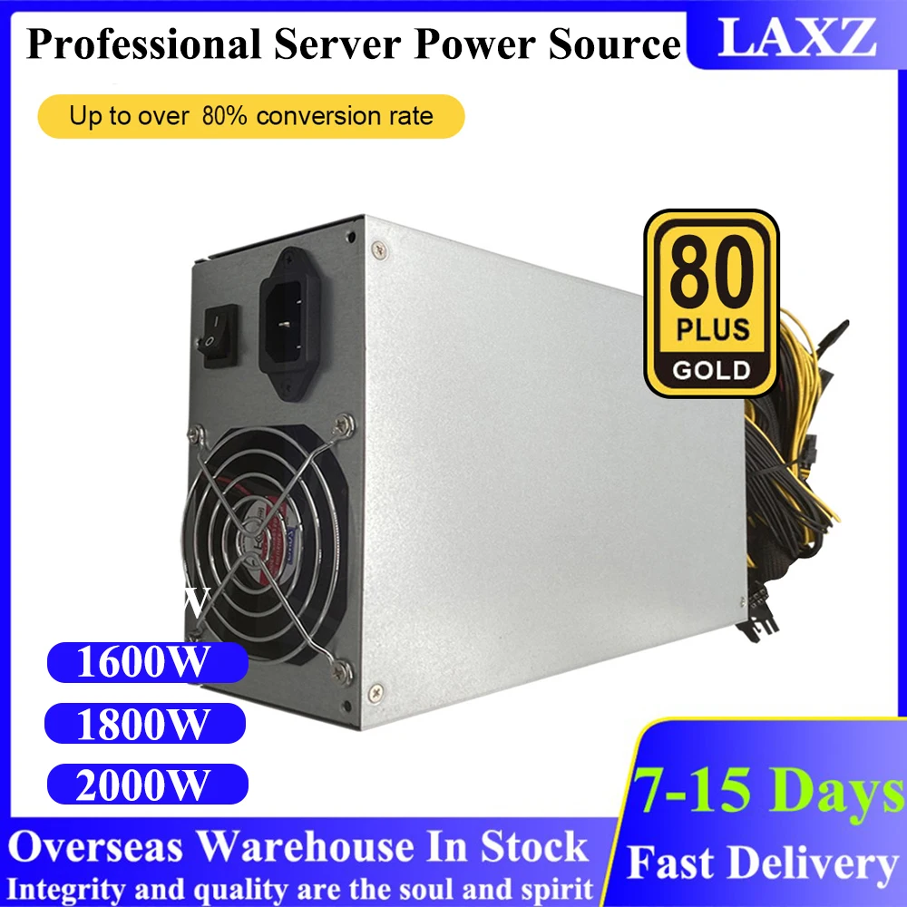 1600W 1800W 2000W Mining Machine Power Supply 180-240V ETH 10x6pin 80% Efficiency Support Multi-GPU For Bitcoin Mining Device
1600W 1800W 2000W Mining Machine Power Supply 180-240V ETH 10x6pin 80% Efficiency Support Multi-GPU For Bitcoin Mining Device
