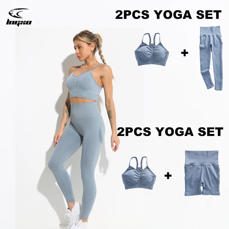 LNGXO Yoga Set Seamless Women Gym Sport Suit 2pcs Workout Clothes for Women Blue Yoga Suit High Waist Pants Leggings Gym Clothes
LNGXO Yoga Set Seamless Women Gym Sport Suit 2pcs Workout Clothes for Women Blue Yoga Suit High Waist Pants Leggings Gym Clothes