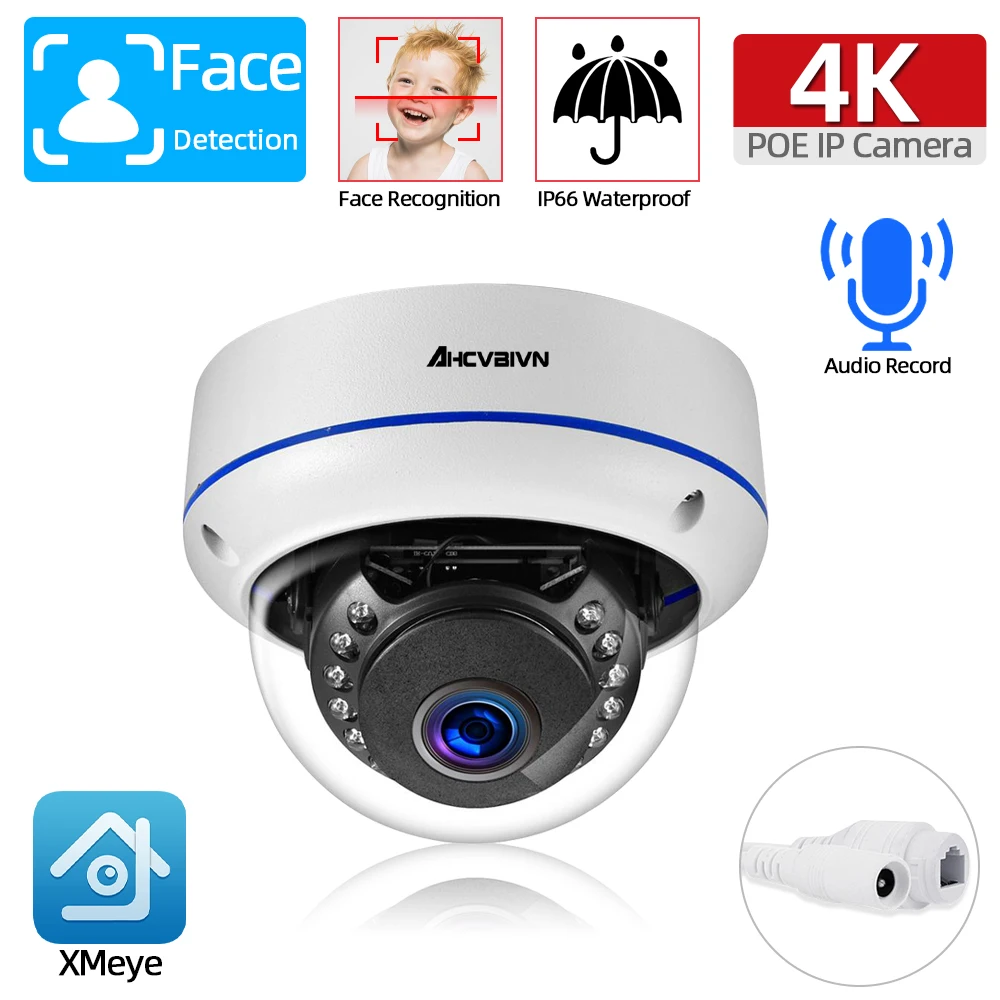 

Smart Face Detection 8MP PoE IP Security Protection Camera CCTV Video Surveillance Dome Explosion-proof Waterproof Audio Cam P2P