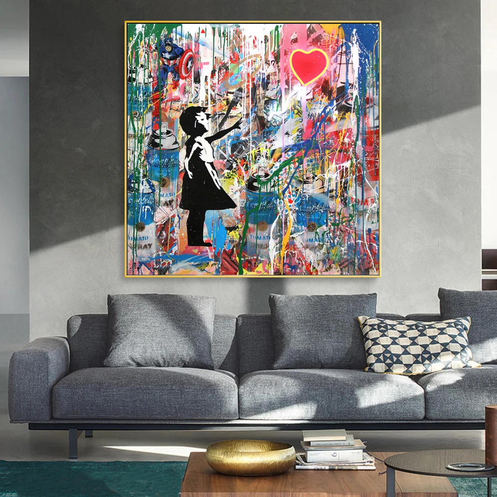 The Girl Chasing Red Balloon Canvas Painting Posters and Prints Graffiti Street Art Wall Pictures Home Living Room Decoration
The Girl Chasing Red Balloon Canvas Painting Posters and Prints Graffiti Street Art Wall Pictures Home Living Room Decoration
