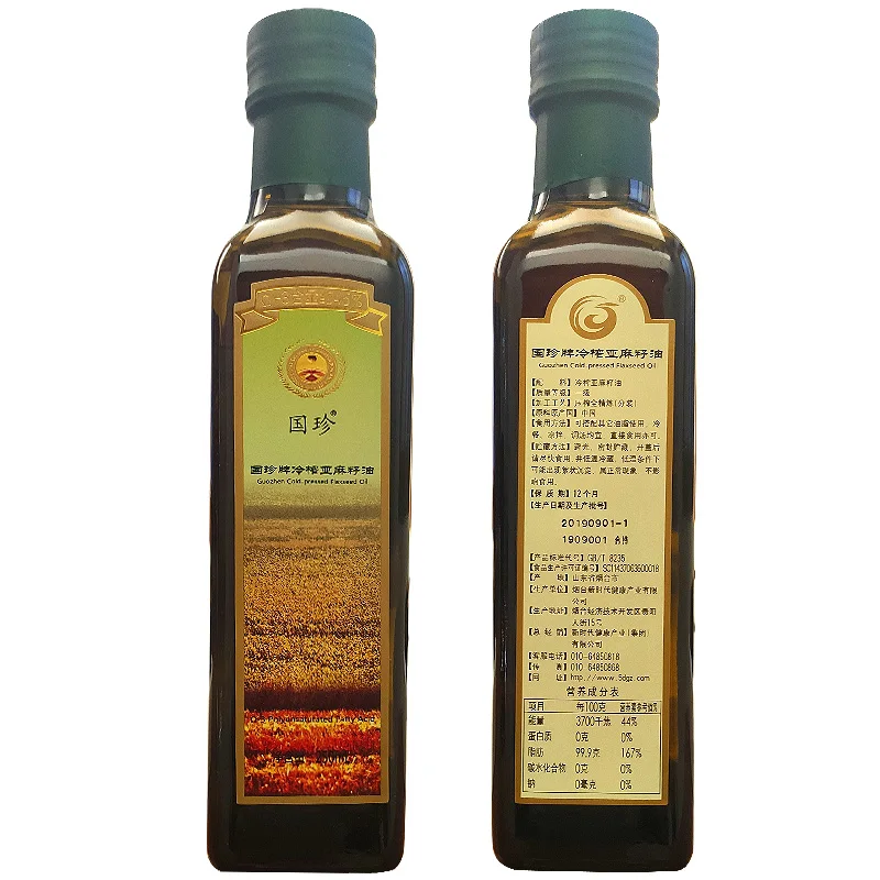 Guozhen cold-pressed linseed oil 4 * 250 ml bottle
Guozhen cold-pressed linseed oil 4 * 250 ml bottle