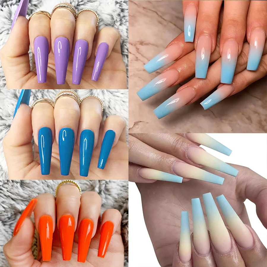 DingXue 24pcs/set Gel X Mix Color Nails Extension System Full Cover Sculpted Clear Stiletto Coffin False Nail Tips G0015 
DingXue 24pcs/set Gel X Mix Color Nails Extension System Full Cover Sculpted Clear Stiletto Coffin False Nail Tips G0015