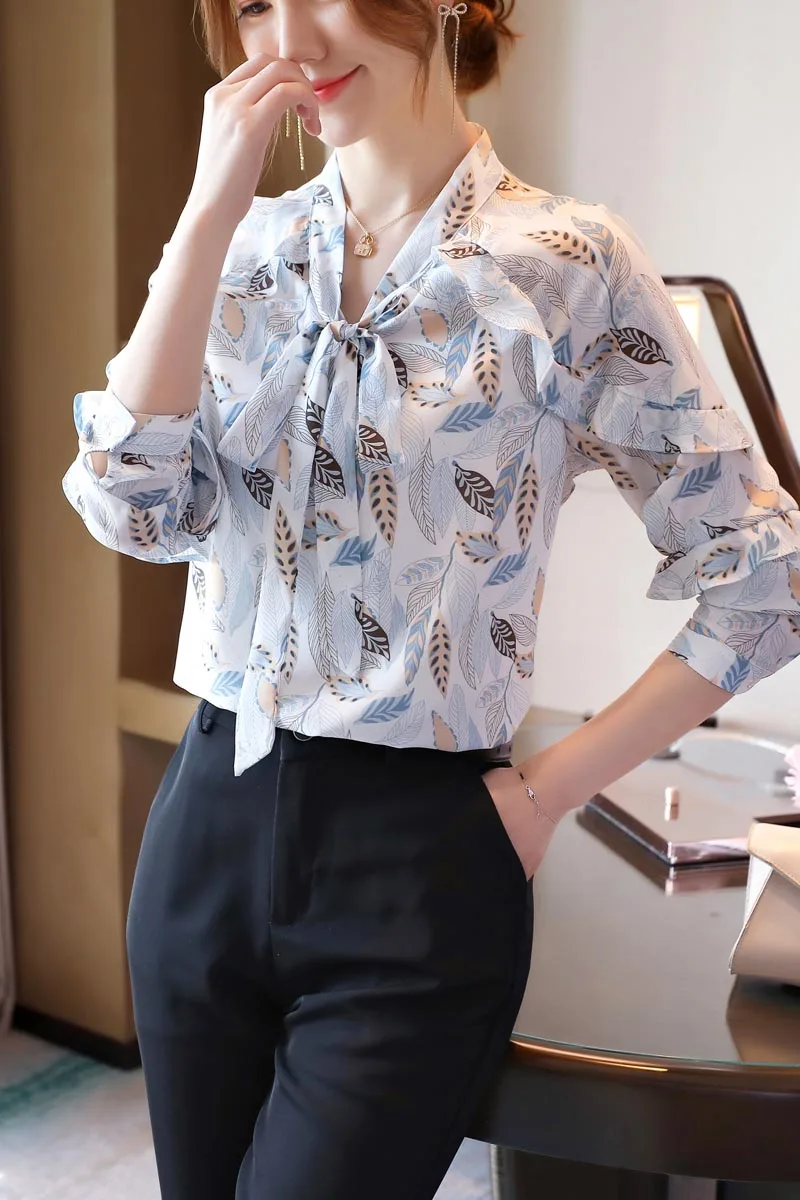 COIGARSAM Full Sleeve blouse women New Spring Floral Print Chiffon blusas womens tops and blouses 6123
COIGARSAM Full Sleeve blouse women New Spring Floral Print Chiffon blusas womens tops and blouses 6123