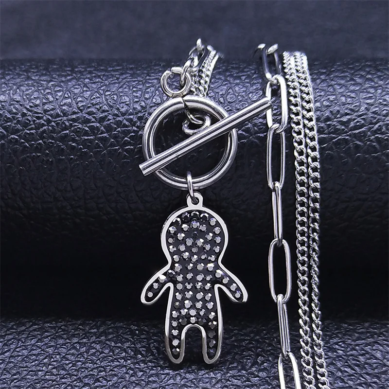 Punk Boy Black Crystal Stainless Steel Chain Necklace Men/Women Silver Color Statement Necklace Jewelry bijoux femme N4874S06
Punk Boy Black Crystal Stainless Steel Chain Necklace Men/Women Silver Color Statement Necklace Jewelry bijoux femme N4874S06