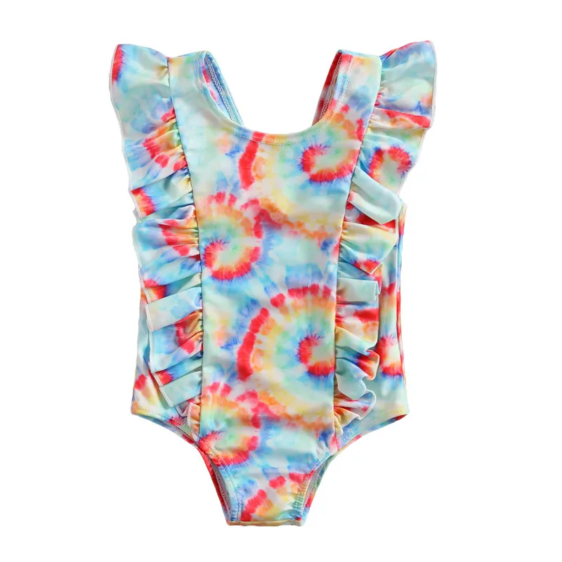 One-piece Swimsuit Baby Girl Tie-dye Print Fly Sleeve Round Neck Ruffle Swimwear Baby Clothing
One-piece Swimsuit Baby Girl Tie-dye Print Fly Sleeve Round Neck Ruffle Swimwear Baby Clothing