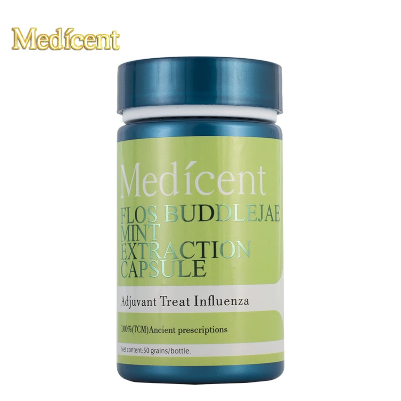 Medicent Flos Buddlejae Mint Extraction Capsule, Adjuvant Treat Influenza, Cure Influenza, Cure headache caused by cold, 50pcs.
Medicent Flos Buddlejae Mint Extraction Capsule, Adjuvant Treat Influenza, Cure Influenza, Cure headache caused by cold, 50pcs.