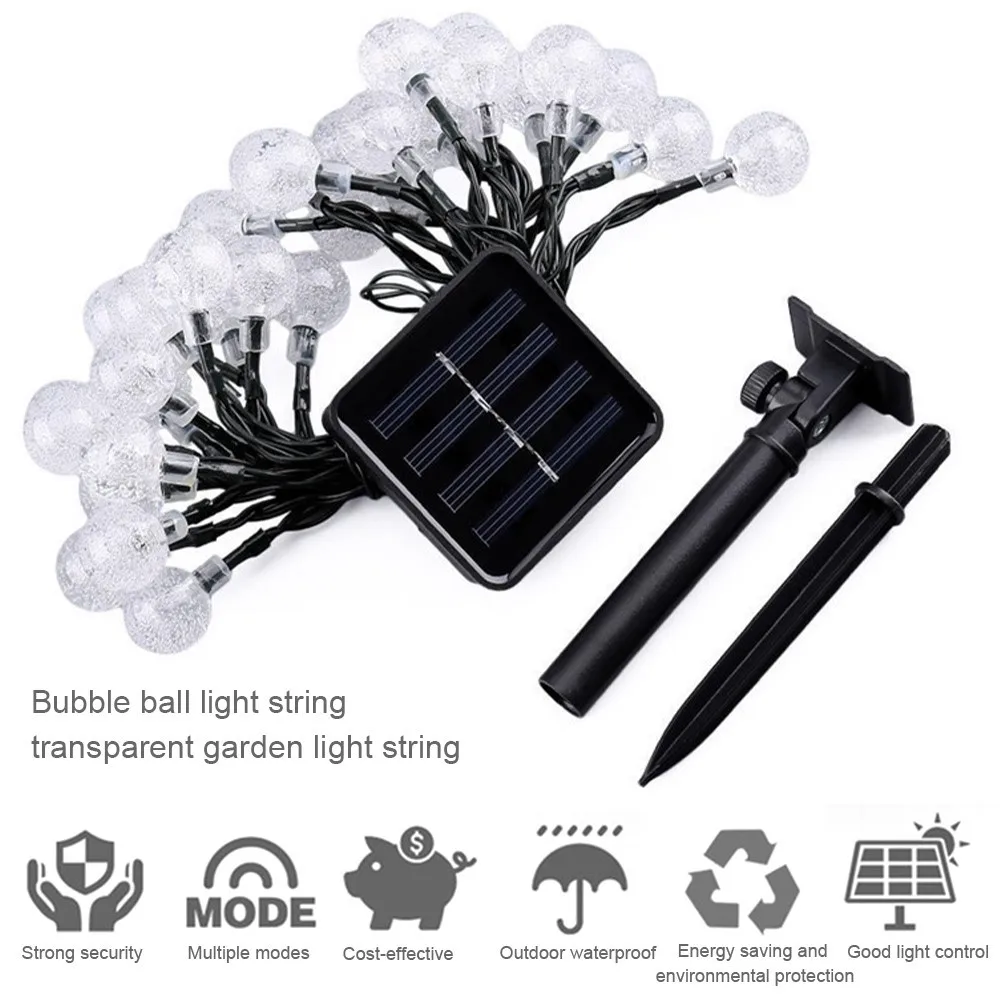 Solar Powered Fairy Light Led Bubble Ball Lamp String Chain For Street Backyard Decor Party Christmas Lighting String Outdoor
Solar Powered Fairy Light Led Bubble Ball Lamp String Chain For Street Backyard Decor Party Christmas Lighting String Outdoor