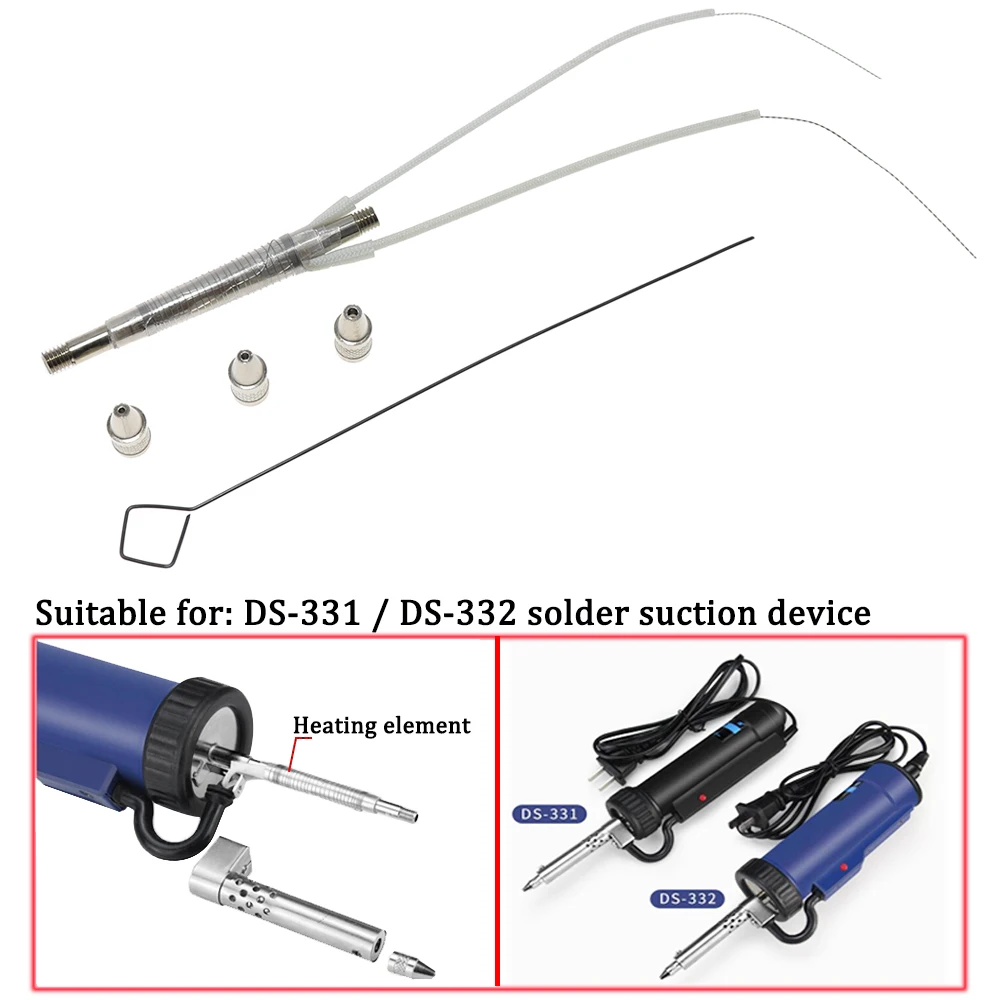 DS-331, DS-332 электрическая Оловянная ручка с нагревательным сердечником, через игольчатую насадку, нагревательный элемент
DS-331, DS-332 электрическая Оловянная ручка с нагревательным сердечником, через игольчатую насадку, нагревательный элемент