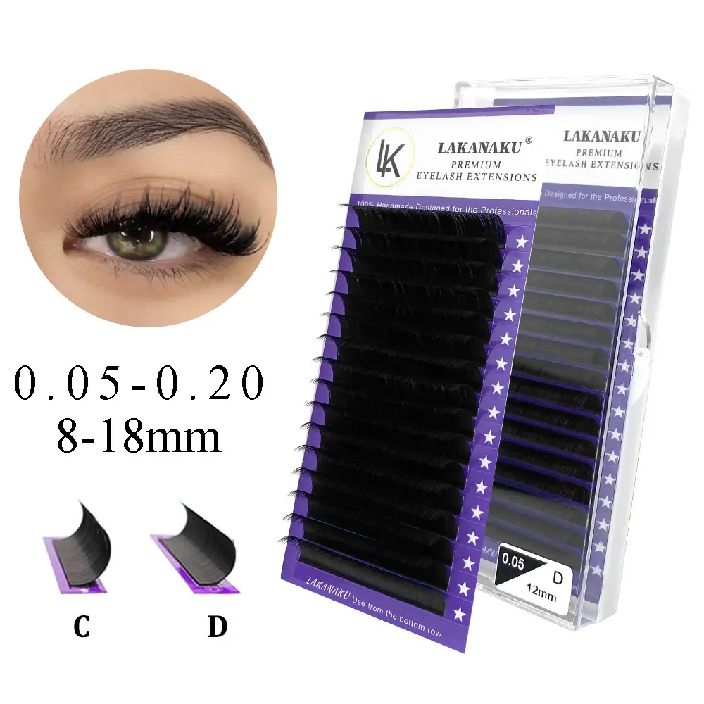 LAKANAKU Classic Individual Lashes Silk Eyelash Extension Volume 8-18 MM Professional Makeup Eye lash
LAKANAKU Classic Individual Lashes Silk Eyelash Extension Volume 8-18 MM Professional Makeup Eye lash