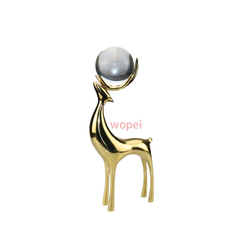 Copper Deer Sculpture Ornaments Crystal Ball Deer Decorative Statue Living Room Decoration Statuette Crafts Home Decor Modern
Copper Deer Sculpture Ornaments Crystal Ball Deer Decorative Statue Living Room Decoration Statuette Crafts Home Decor Modern