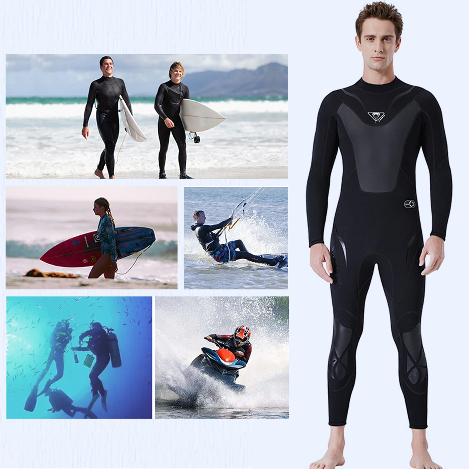 Men Wetsuit 3mm Neoprene Full-body Scuba Diving Suit Swimwear for Beach Surf Underwater Fishing Swimming Snorkeling Spearfishing
Men Wetsuit 3mm Neoprene Full-body Scuba Diving Suit Swimwear for Beach Surf Underwater Fishing Swimming Snorkeling Spearfishing