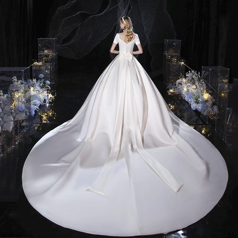 Wedding Dress 2021 New Luxury Satin Wedding Gown With Train Ball Gown Princess Plus Size Vestido De Noiva
Wedding Dress 2021 New Luxury Satin Wedding Gown With Train Ball Gown Princess Plus Size Vestido De Noiva