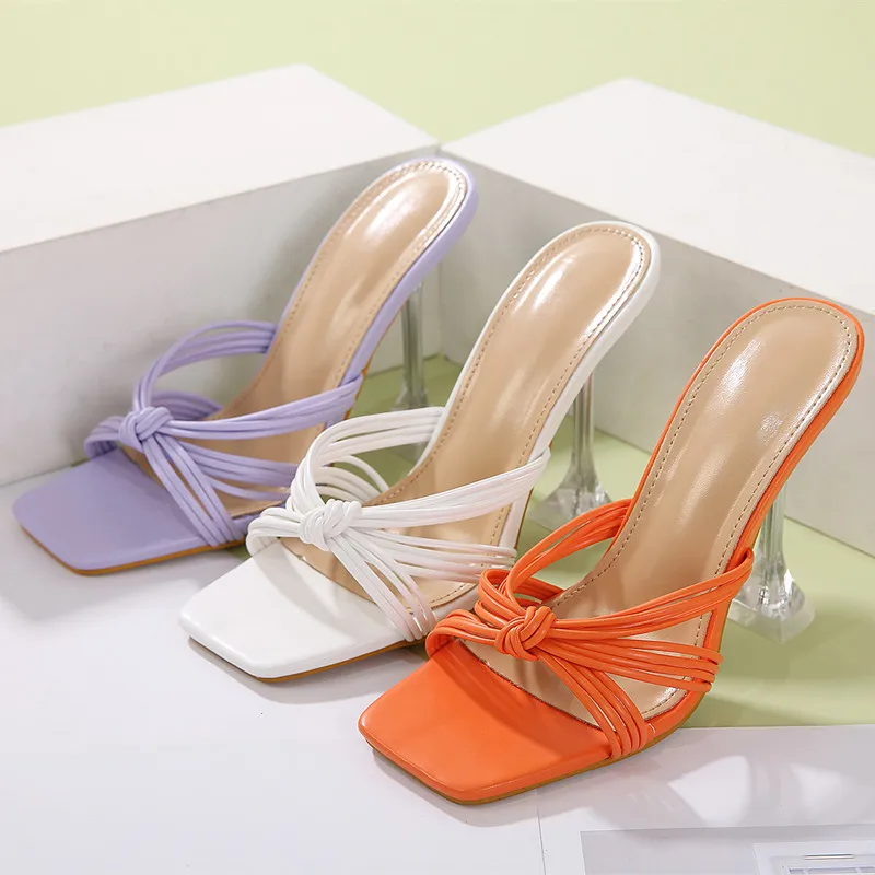 Women Slippers Sexy Transparent High Heels Luxury Narrow Band Slides Indoor Outdoor Beach 2021 New Shoes Slip on Square Sandals
Women Slippers Sexy Transparent High Heels Luxury Narrow Band Slides Indoor Outdoor Beach 2021 New Shoes Slip on Square Sandals