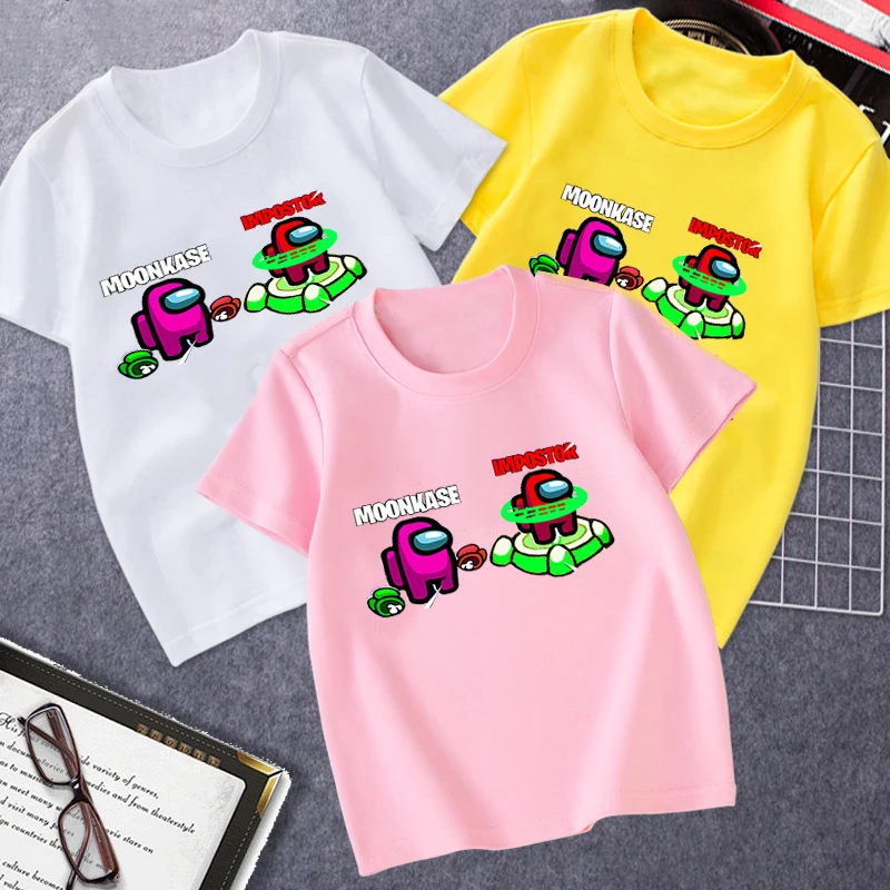 Fashion Am0ng Us Children's Fun Cartoon Print Round Collar Top Summer Loose Casual TShirt 4 to 14 Years Old Boys/Girls T-Shirt
Fashion Am0ng Us Children's Fun Cartoon Print Round Collar Top Summer Loose Casual TShirt 4 to 14 Years Old Boys/Girls T-Shirt