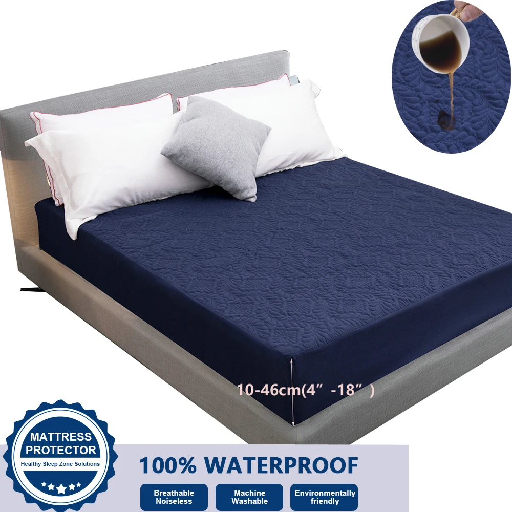 Waterproof Mattress Cover Jacquard Quilted Embossed Bed Protector Cover Thick Soft Pad Fitted Sheet
Waterproof Mattress Cover Jacquard Quilted Embossed Bed Protector Cover Thick Soft Pad Fitted Sheet