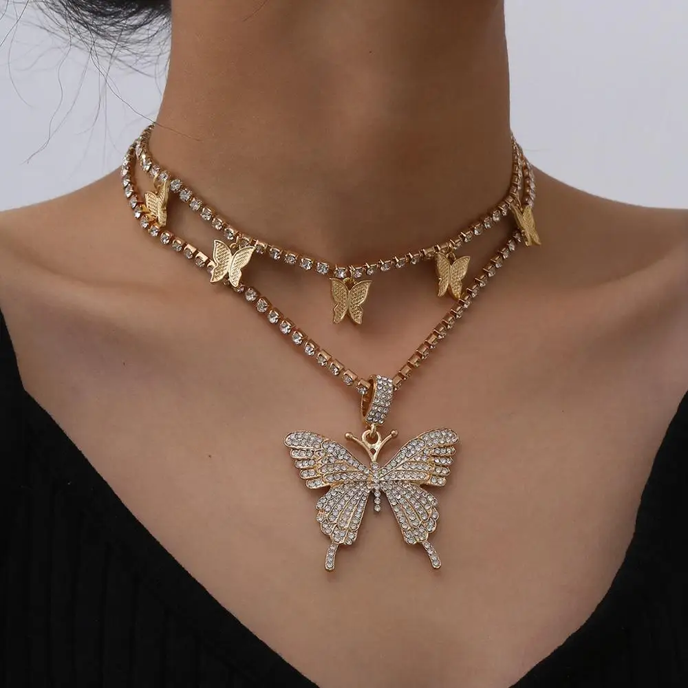 2Pcs Luxury Shiny Rhinestone Necklace Women Hip Hop Crystal Cute Animal Butterfly Pendant Necklacee Girl Party Jewelry Gif
2Pcs Luxury Shiny Rhinestone Necklace Women Hip Hop Crystal Cute Animal Butterfly Pendant Necklacee Girl Party Jewelry Gif