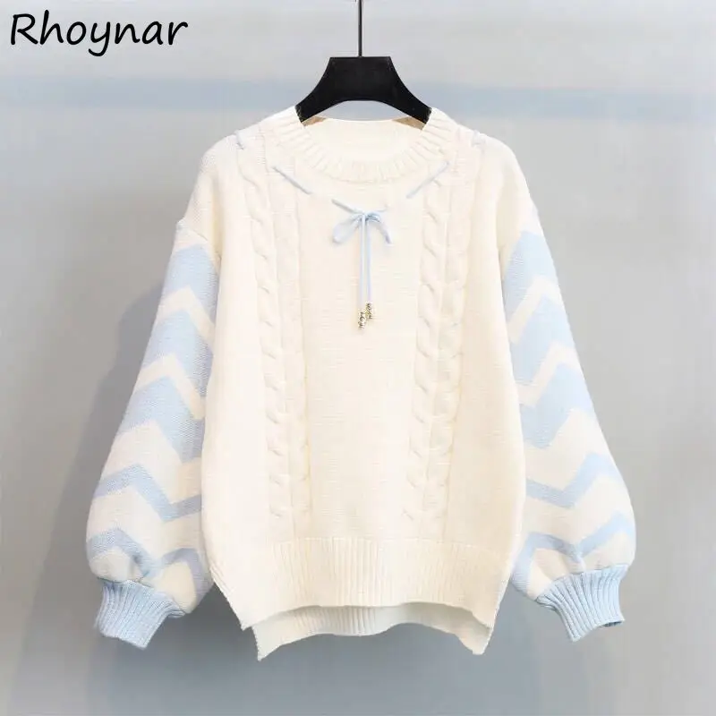 Sweaters Women Pullovers New Patchwork Soft Cozy Bandage Loose Winter Thick Students Ladies Cute Knitting Lantern Sleeve Warm
Sweaters Women Pullovers New Patchwork Soft Cozy Bandage Loose Winter Thick Students Ladies Cute Knitting Lantern Sleeve Warm