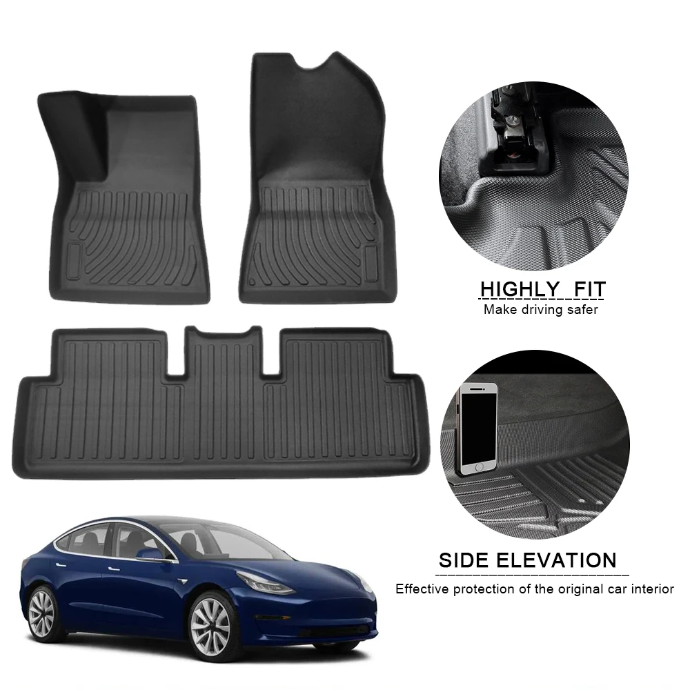 For Tesla Model 3 2019-2020 Car Floor Mats TPE Non-Slip Foot Pad Rubber Carpets Auto Accessories Car Styling Automobile 3PCS
For Tesla Model 3 2019-2020 Car Floor Mats TPE Non-Slip Foot Pad Rubber Carpets Auto Accessories Car Styling Automobile 3PCS