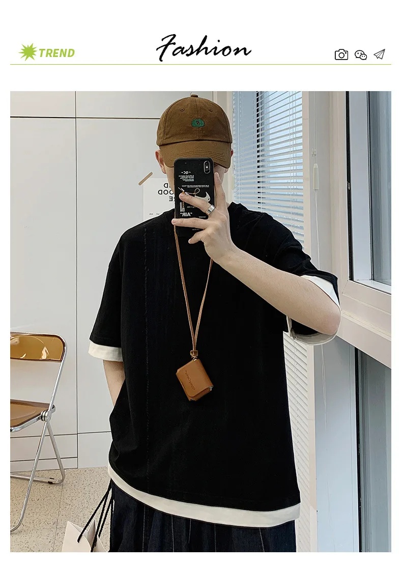 Korean Fashion Men Summer Tshirt Casual Cotton Short Sleeve Shirt Men Fashion Clothing Layer Wear O-neck Men Tee shirts 2021
Korean Fashion Men Summer Tshirt Casual Cotton Short Sleeve Shirt Men Fashion Clothing Layer Wear O-neck Men Tee shirts 2021