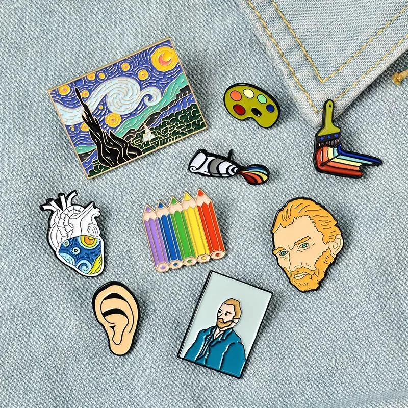 Genius Painter Van Gogh Enamel Pin Custom Brush Art Oil Painting Brooches Badge Shirt Lapel Buckle Jewelry Gift for Friends Kid
Genius Painter Van Gogh Enamel Pin Custom Brush Art Oil Painting Brooches Badge Shirt Lapel Buckle Jewelry Gift for Friends Kid