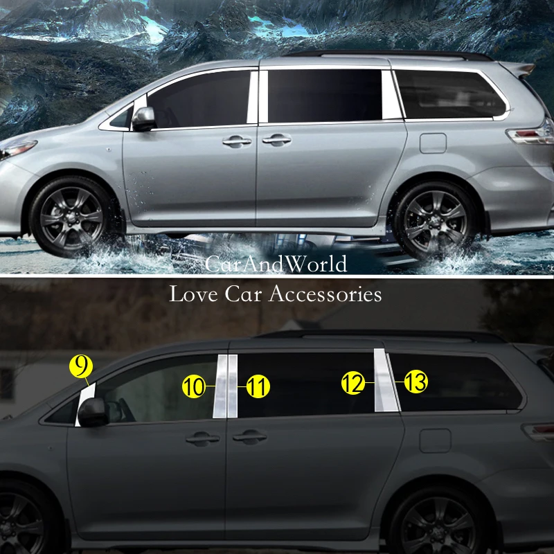 Корпус столба из нержавеющей стали для Toyota Sienna 2011-2020 21-23, декоративные аксессуары для окон автомобиля
Корпус столба из нержавеющей стали для Toyota Sienna 2011-2020 21-23, декоративные аксессуары для окон автомобиля