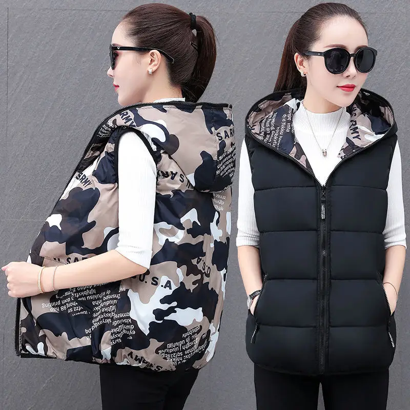 New Women's Autumn And Winter Thickened Vest filling Cotton Solid Color Double-sided use Sleeveless Jacket
New Women's Autumn And Winter Thickened Vest filling Cotton Solid Color Double-sided use Sleeveless Jacket