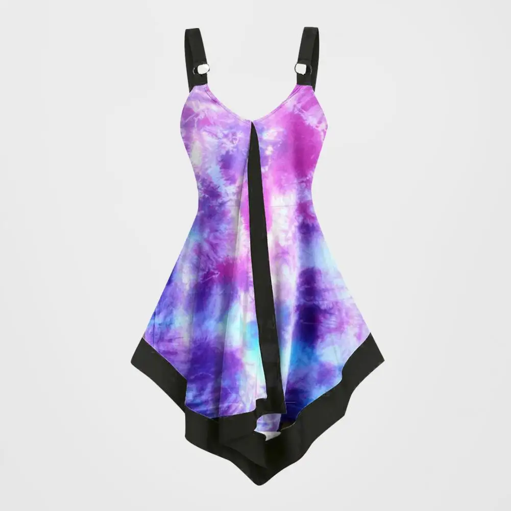 Stylish Sexy Vest Top Tie Dye Print Sling Women V Neck Sleeveless Irregular Hem Camisole for Daily Summer Women's Dress 2021
Stylish Sexy Vest Top Tie Dye Print Sling Women V Neck Sleeveless Irregular Hem Camisole for Daily Summer Women's Dress 2021