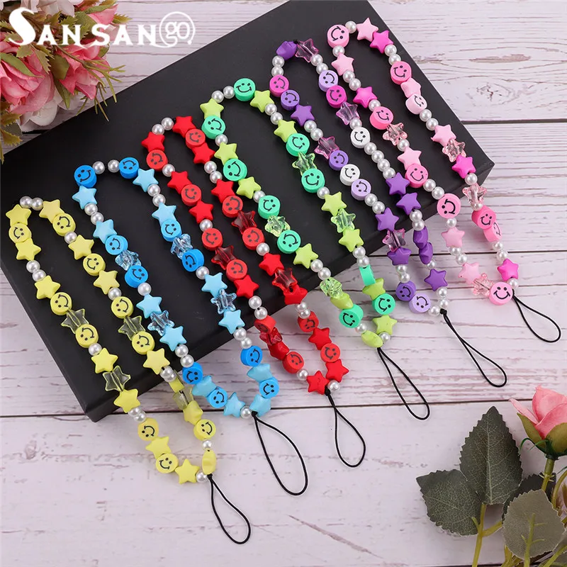 Colorful Star Smiley Polymer Clay Beads Rope Chains Bracelet For Women Phone Chain Lanyard Jewelry Accessories
Colorful Star Smiley Polymer Clay Beads Rope Chains Bracelet For Women Phone Chain Lanyard Jewelry Accessories
