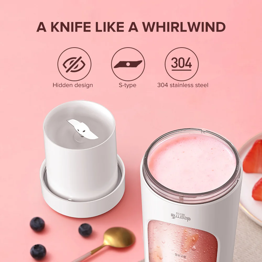 New Deerma 300ml Portable Electric Juicer Blender USB Rechargeable Mini Wireless Fruit Vegetable home Juice Water Cup Mixer
New Deerma 300ml Portable Electric Juicer Blender USB Rechargeable Mini Wireless Fruit Vegetable home Juice Water Cup Mixer