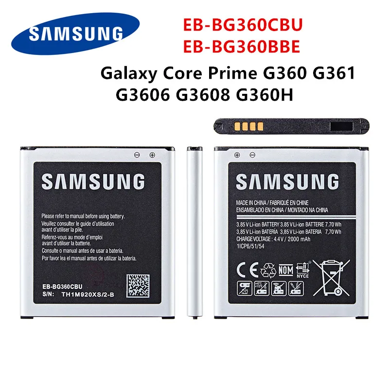 SAMSUNG Orginal EB-BG360CBU EB-BG360BBE Battery 2000mAh For Samsung Galaxy Core Prime G360 G361 G3609 G3608 G3606 J200 J2(2017)
SAMSUNG Orginal EB-BG360CBU EB-BG360BBE Battery 2000mAh For Samsung Galaxy Core Prime G360 G361 G3609 G3608 G3606 J200 J2(2017)