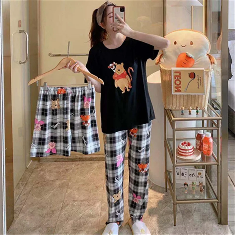 Women New Short-sleeved Short-length Shorts Pajamas for Women Cartoon Ins Wind Thin Three-piece Home Service Summer Pajamas
Women New Short-sleeved Short-length Shorts Pajamas for Women Cartoon Ins Wind Thin Three-piece Home Service Summer Pajamas