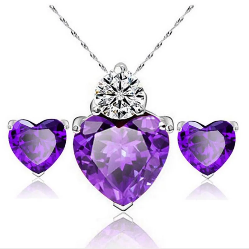 Sincere Heart Sharp Setting Cubic Zirconia Necklace Earrings Set Fashion Color Optional Party Jewelry Sets for Woman
Sincere Heart Sharp Setting Cubic Zirconia Necklace Earrings Set Fashion Color Optional Party Jewelry Sets for Woman