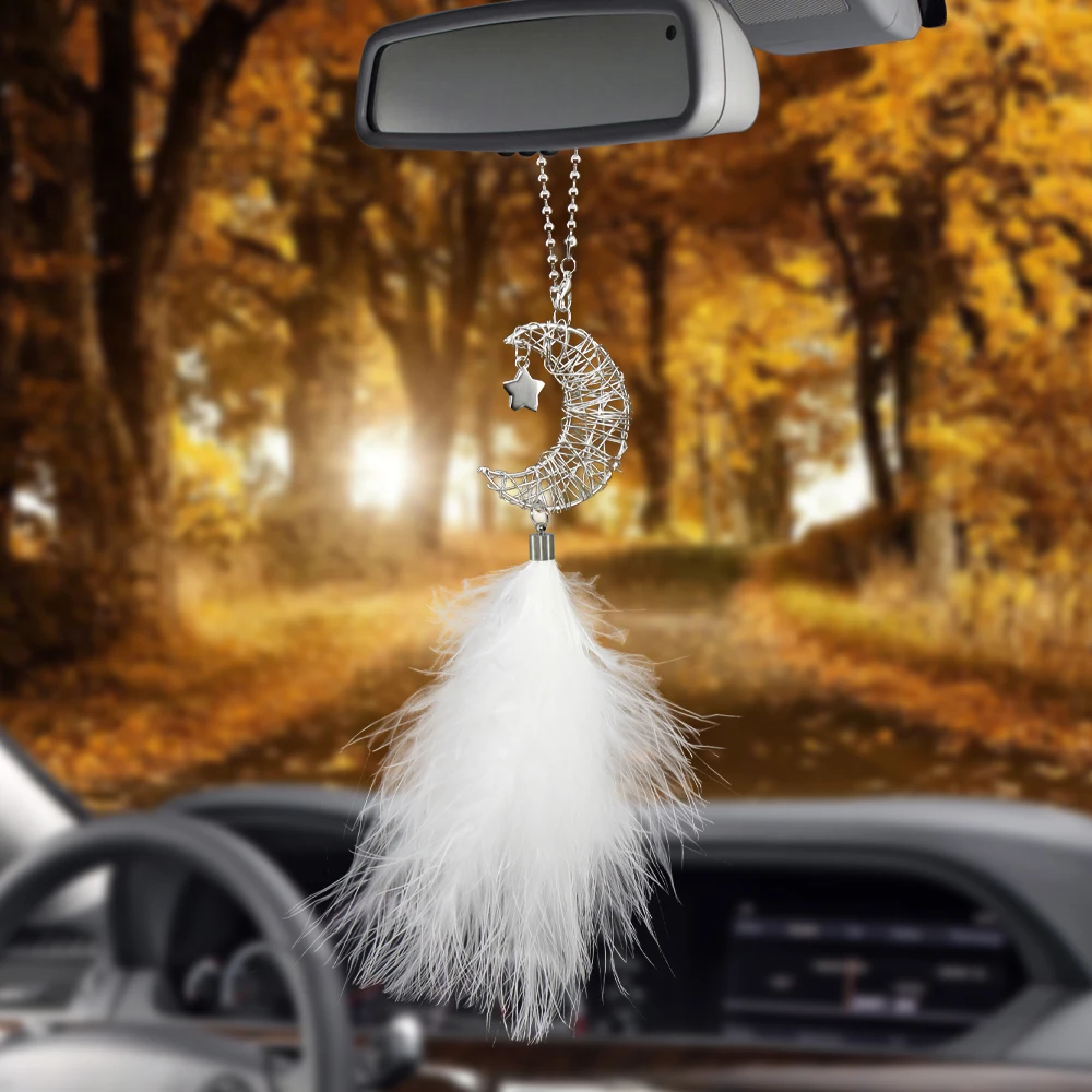 New Fashion Car Pendant Moon And Feather Ornaments Rearview Mirror Decoration Automobiles Interior Cars Accessories
New Fashion Car Pendant Moon And Feather Ornaments Rearview Mirror Decoration Automobiles Interior Cars Accessories