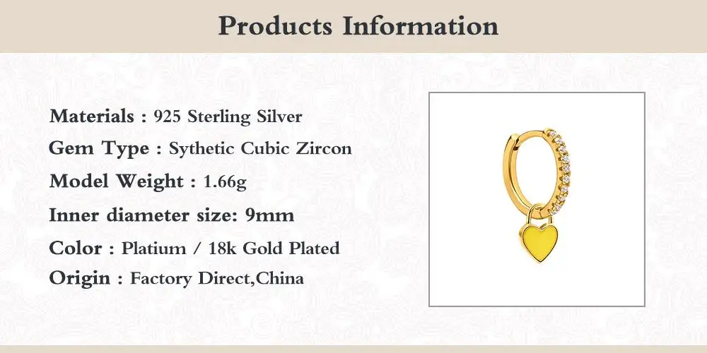 Canner 5A Heart-shape Hoop Earring For Women 925 Sterling Silver Piercing Micro-inlaid Zircon Huggies Earring Fine Jewelry Gift
Canner 5A Heart-shape Hoop Earring For Women 925 Sterling Silver Piercing Micro-inlaid Zircon Huggies Earring Fine Jewelry Gift