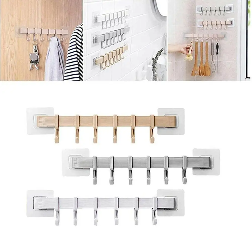 6 Hooks Wall Hanging Hook Rack Kitchen Kitchenware Adhesive Back Hanger Towel Kitchen Door Bathroom For Wall Self Organizer N3Z7
6 Hooks Wall Hanging Hook Rack Kitchen Kitchenware Adhesive Back Hanger Towel Kitchen Door Bathroom For Wall Self Organizer N3Z7